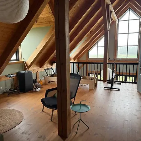 Log House With Views Of Sea Fjord And *