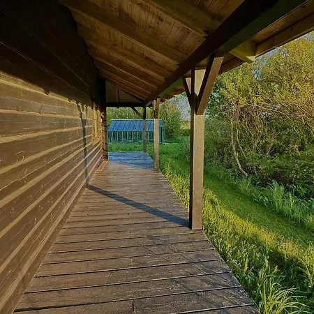 Log House With Views Of Sea Fjord And